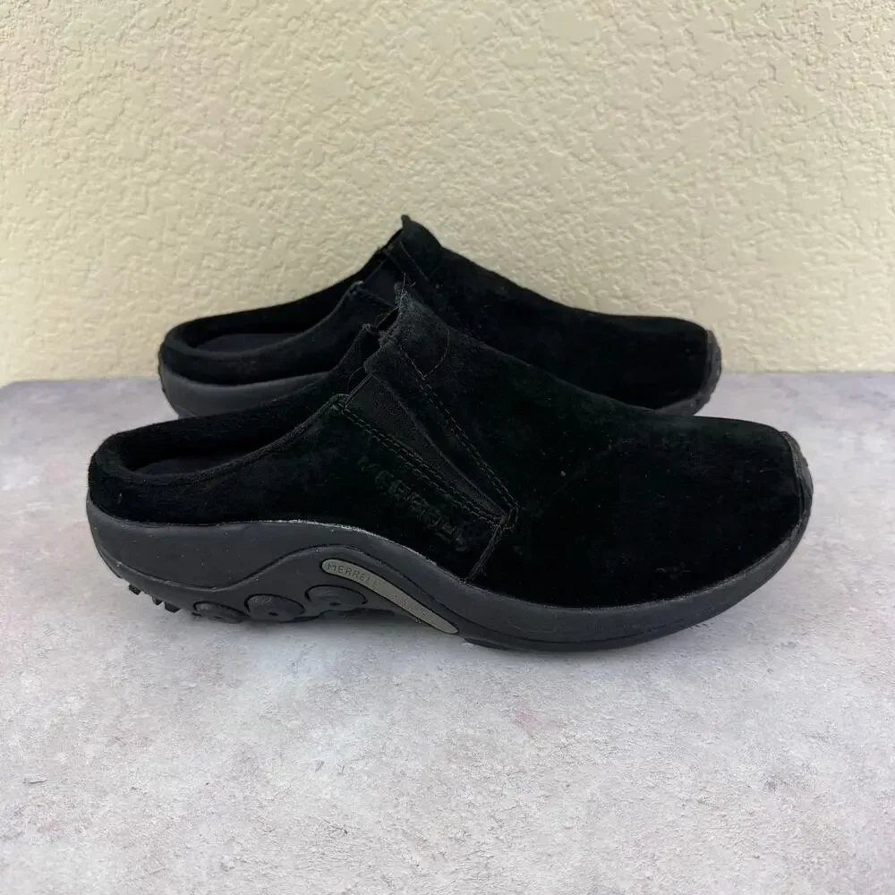 Merrell Jungle Moc Slide Black Suede Mules Clogs Comfort Shoes Mens Size 10.5